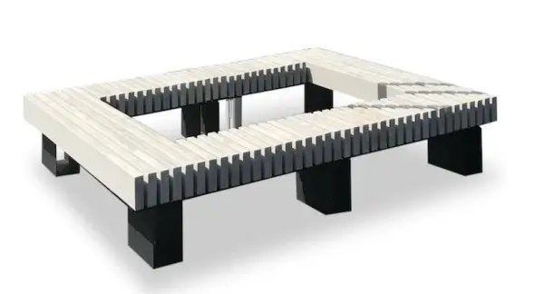 Скамейка стальная вокруг дерева или столба «Сколково» без спинки