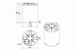 Емкость пластиковая для хранения удобрений (КАС/ЖКУ) ЭКОПРОМ T, 3000 л, красный [107.3004.101.0]