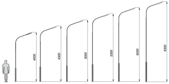 Стальной фонарный столб Т-16-1 4,5 м (120w)