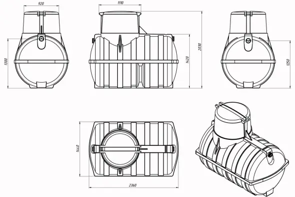Септик "Rostok" "Коттеджный Плюс" с насосным отсеком
