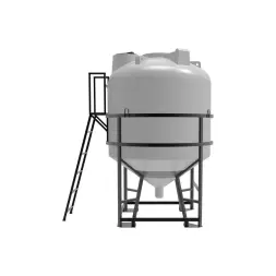 Емкость ЦКТ 5000 л с патрубком 160мм под плотность до 1,2 г/см3 белая в обрешетке с лестницей