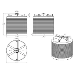Емкость пластиковая для хранения удобрений (КАС/ЖКУ) ЭКОПРОМ ЭВЛ, 7500 л, красный [110.7500.101.000]