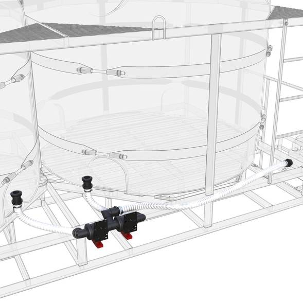 Комплект полного слива боковой для мотопомпы G2 на две емкости TR