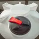 Емкость ЦКТ 3000 л с патрубком 110мм под плотность до 1,2 г/см3 белая в обрешетке с лестницей