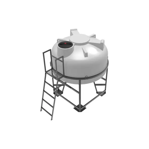 Емкость ЦКТ 3000 л с патрубком 110мм под плотность до 1,2 г/см3 белая в обрешетке с лестницей