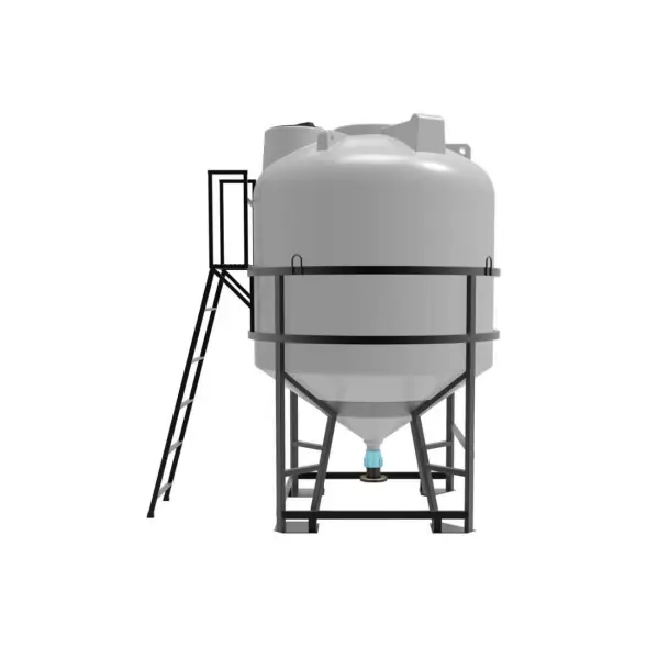 Емкость ЦКТ 5000 л с патрубком 110мм с фланцем в обрешетке с лестницей