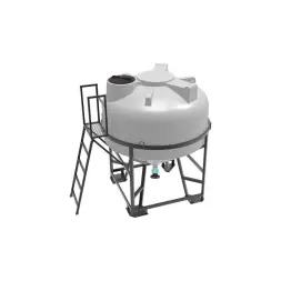 Емкость ЦКТ 3000 л с патрубком 90мм с фланцем под плотность до 1,2 г/см3 белая в обрешетке с лестницей