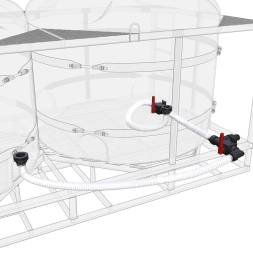 Комплект полного слива торцевой с кранами G3 на две емкости TR