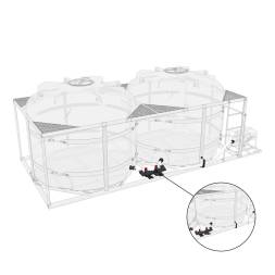 Комплект слива боковой для мотопомпы G2 на две емкости TR