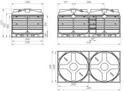 Кассета с полным сливом 12000 л (2х6000 л)