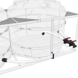 Комплект слива торцевой для мотопомпы G3 на две емкости TR