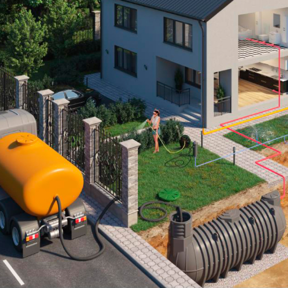 Емкость для дизельного топлива подземная горизонтальная, 12000 л, черный [TDLDT12000Y1]