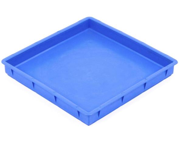 Ящик (лоток) пластиковый квадратный сплошной, 320х320х45 мм, синий [320320045-00]