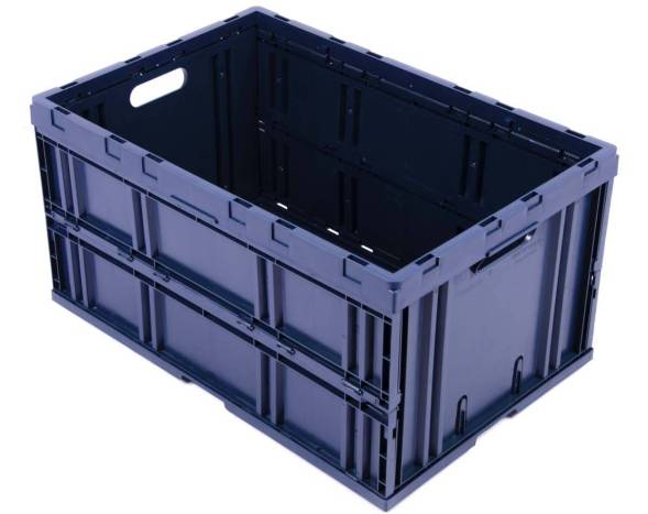 Ящик пластиковый складной сплошной, 600х400х310 мм, синий [600400310-00]