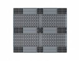 Паллет (поддон) пластиковый усиленный перфорированный на 3-х полозьях, 1200х1000х150 мм, серый [02.114.91.PEF.T10Х]