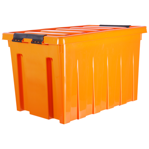 Контейнер с крышкой и клипсами Rox Box Original, 70 л, 580x390x360 мм, оранжевый [070-00.12]