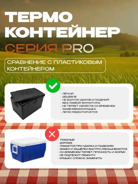 Термоконтейнер TERMOBOX Экстрим PRO, 14 л, 400х300х220 мм, 55кг/м3