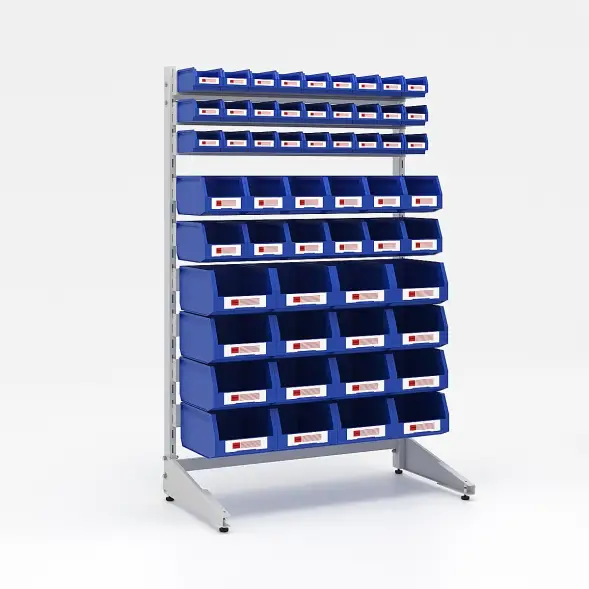 Стеллаж односторонний L1500 №23 (1425х940х500) светло-серый