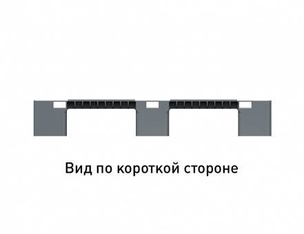 Паллет (поддон) пластиковый усиленный перфорированный на 3-х полозьях, 1200х1000х150 мм, серый [02.114.91.PEF.T20X]