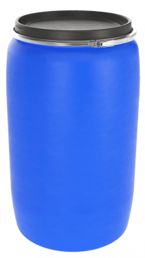 Бочка пластиковая с крышкой и металлическим обручем Open Top, 227 л, синий [БП227.02/04]