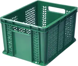 Ящик пластиковый перфорированный, 400×300×230 мм, 21.6 л, белый [703.01.01 м]