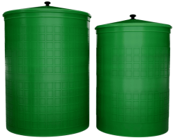 Бочка пластиковая садовая для дождевой воды и полива, 150л, зеленый [330]