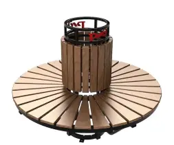 Скамейка стальная вокруг дерева или столба «Экспресс» С кашпо