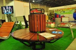 Скамейка стальная вокруг дерева или столба «Экспресс» С кашпо