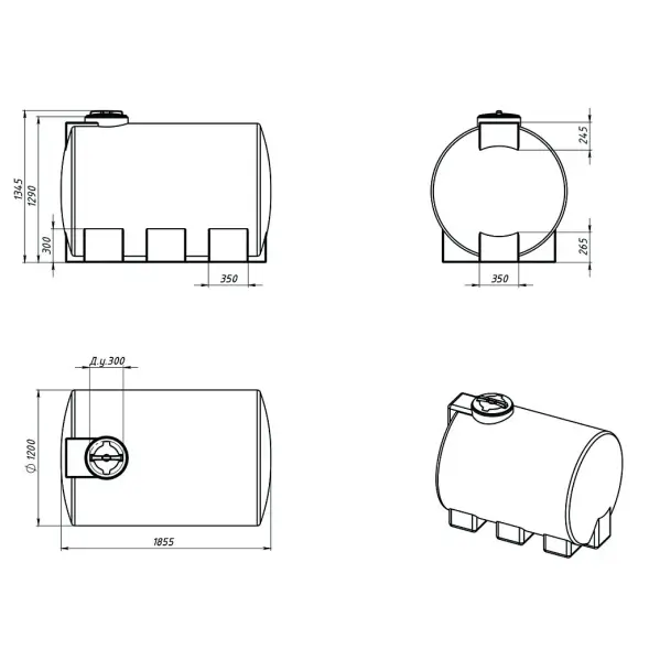 Емкость КАС 2000 ЭВГ красный