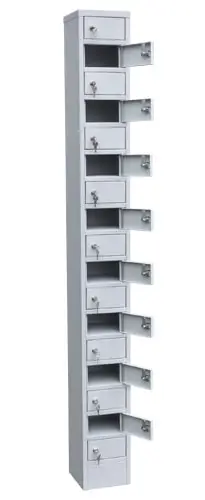 Шкаф для мобильных телефонов на 17 ячеек 1850x200x200 мм Серый