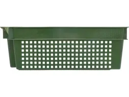 Ящик пластиковый перфорированный, 600x400x200 мм, 48 л, зеленый [102]