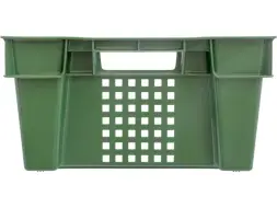 Ящик пластиковый перфорированный, 600x400x200 мм, 48 л, зеленый [102]