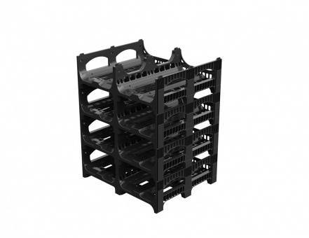 Поддон пластиковый перфорированный 1200x1000x388 черный (BottleRack)