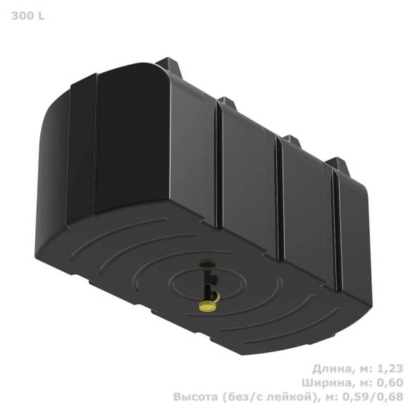 Бак пластиковый для летнего душа Полимер-Групп R 300 л, черный [DR300S1]