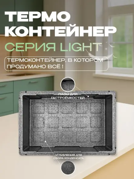 Термоконтейнер TERMOBOX Облегченный Light, 32 л, 600х400х240 мм, 30кг/м3