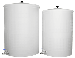 Бочка пластиковая садовая с краном 3/4" из латуни для дождевой воды и полива, 150л, белый [382]