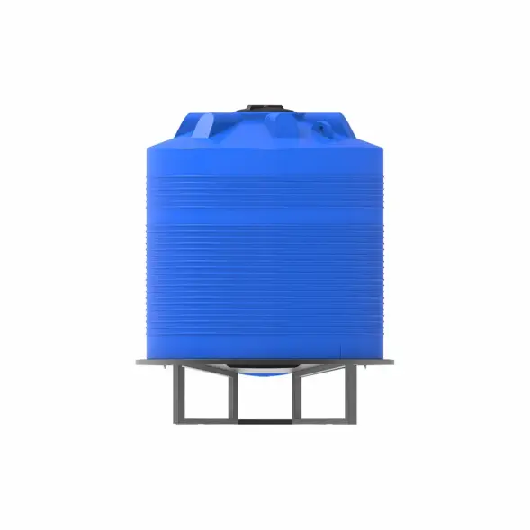 Емкость ЭВЛ 5000 л под плотность до 1,2 г/см3 синяя на основании для полного слива F