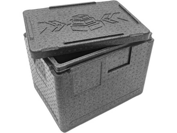 Термобокс пенополипропиленовый с крышкой STP Normal, 400х300х320 мм, 22 л, 40 кг/м3, серый