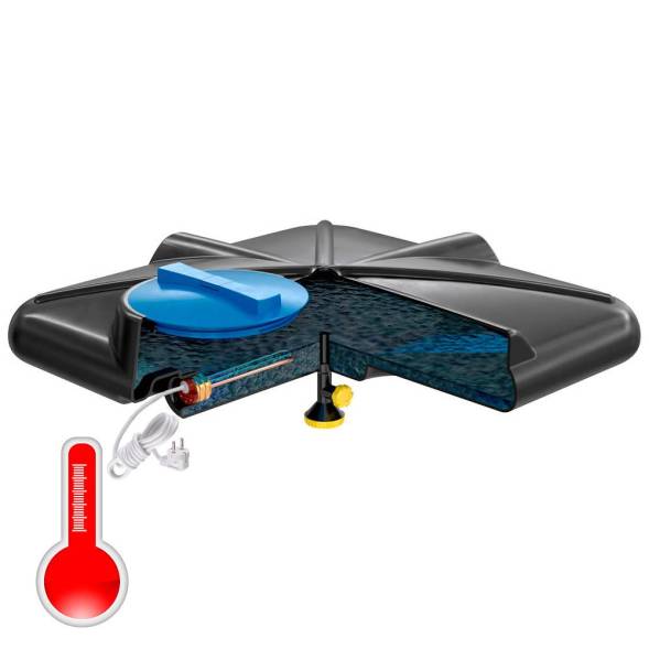 Бак пластиковый для летнего душа РОСА 110 л с подогревом, черный [DRS110S112]