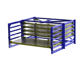 Стеллаж для горизонтального хранения листового металла, 3000х1500 мм, 5 ярусов, синий [КГ049515]