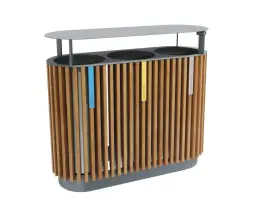 Урна для раздельного сбора мусора «Стеллар Вуд» с крышкой