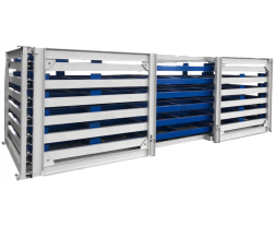 Стеллаж для горизонтального хранения листового металла, 6000х2000 мм, 6 ярусов, синий [ER-00000091]