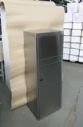 Урна DAF, шлифованная, 440х350х1250 мм