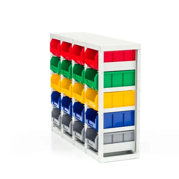 Стеллаж с направляющими Стелла-техник V3-20 стационарный, односторонний, 20 ячеек с ящиками