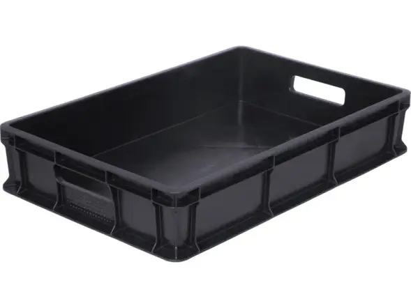 Ящик пластиковый сплошной, 600×400×120 мм, 22 л, зелёный [704.03.01]