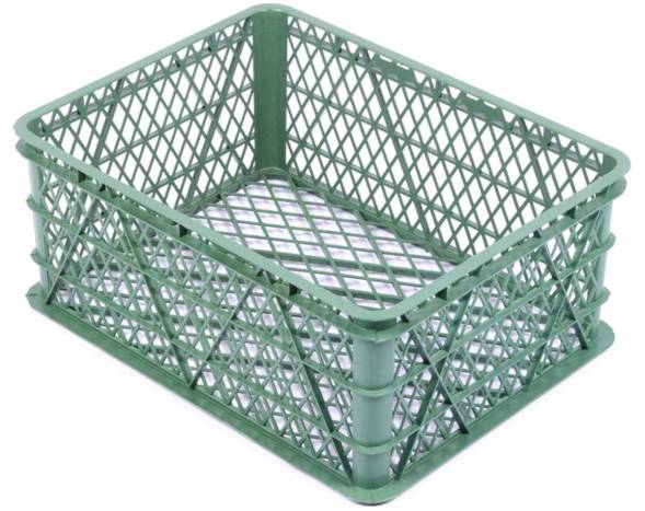 Ящик пластиковый перфорированный, 430х330х180 мм, зеленый [430330180-02]