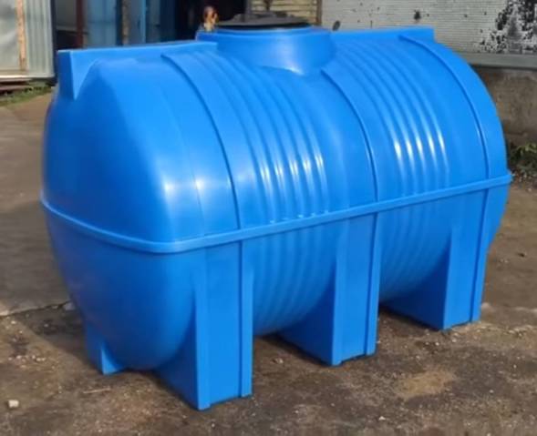 Емкость пластиковая горизонтальная для хранения воды и дизельного топлива, 2000 л, синий [TG2000S13]
