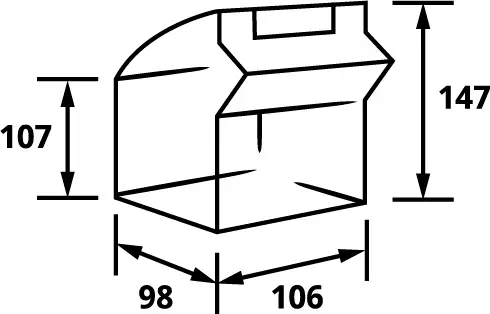 Короб откидной Стелла-техник F-600-5 , 600х140х168мм, 5 ячеек, красный, прозрачный
