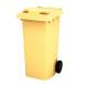 Мусорный контейнер пластиковый для ТБО/ТКО на колесах с крышкой, 120 л, желтый