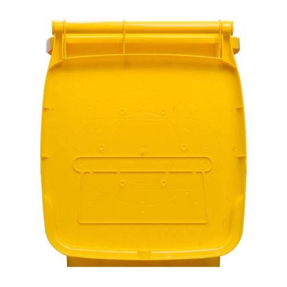 Мусорный контейнер пластиковый для ТБО/ТКО на колесах с крышкой, 120 л, желтый